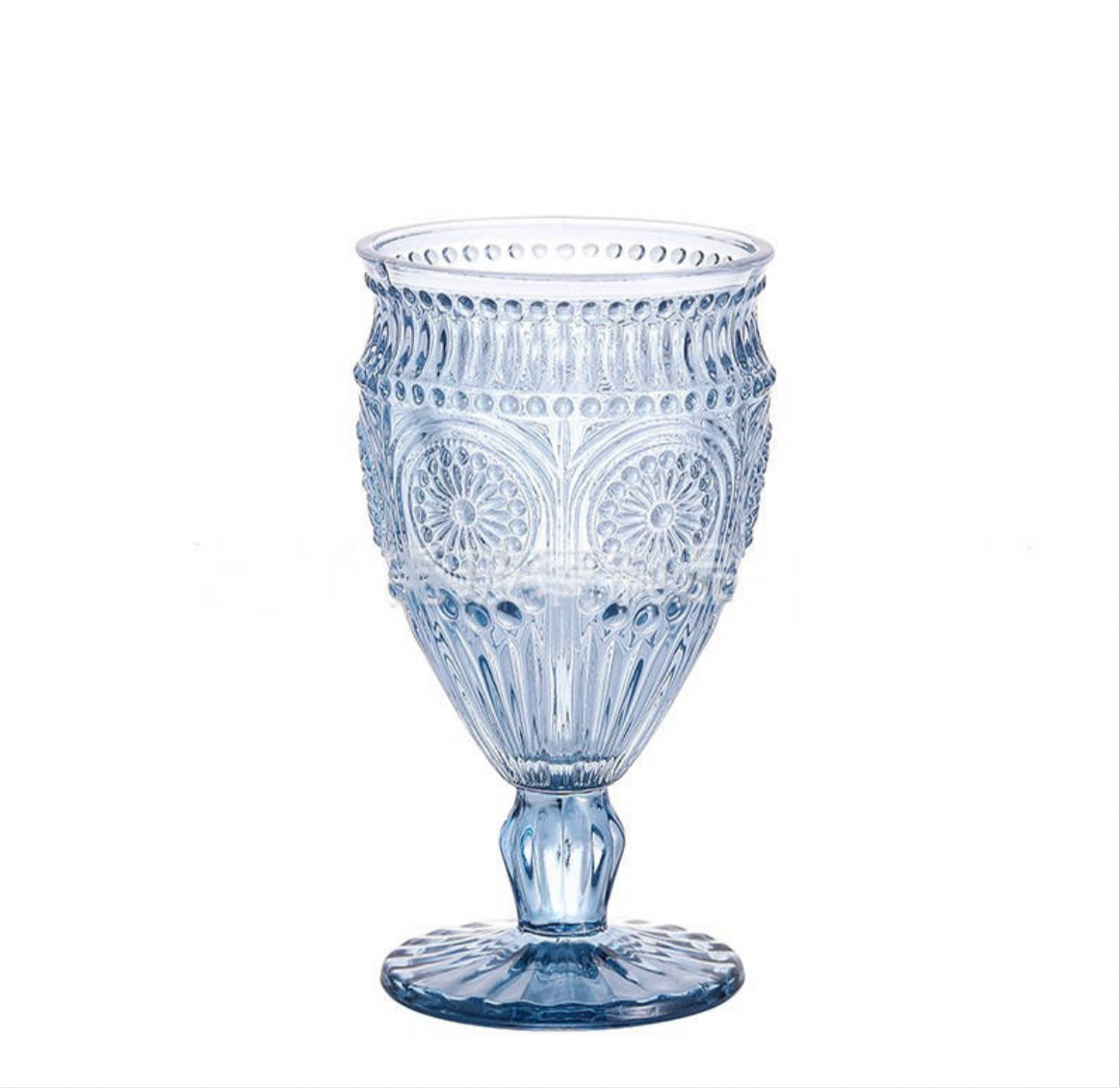 Blue Sunflower Embossed Goblet ( case of 25 )