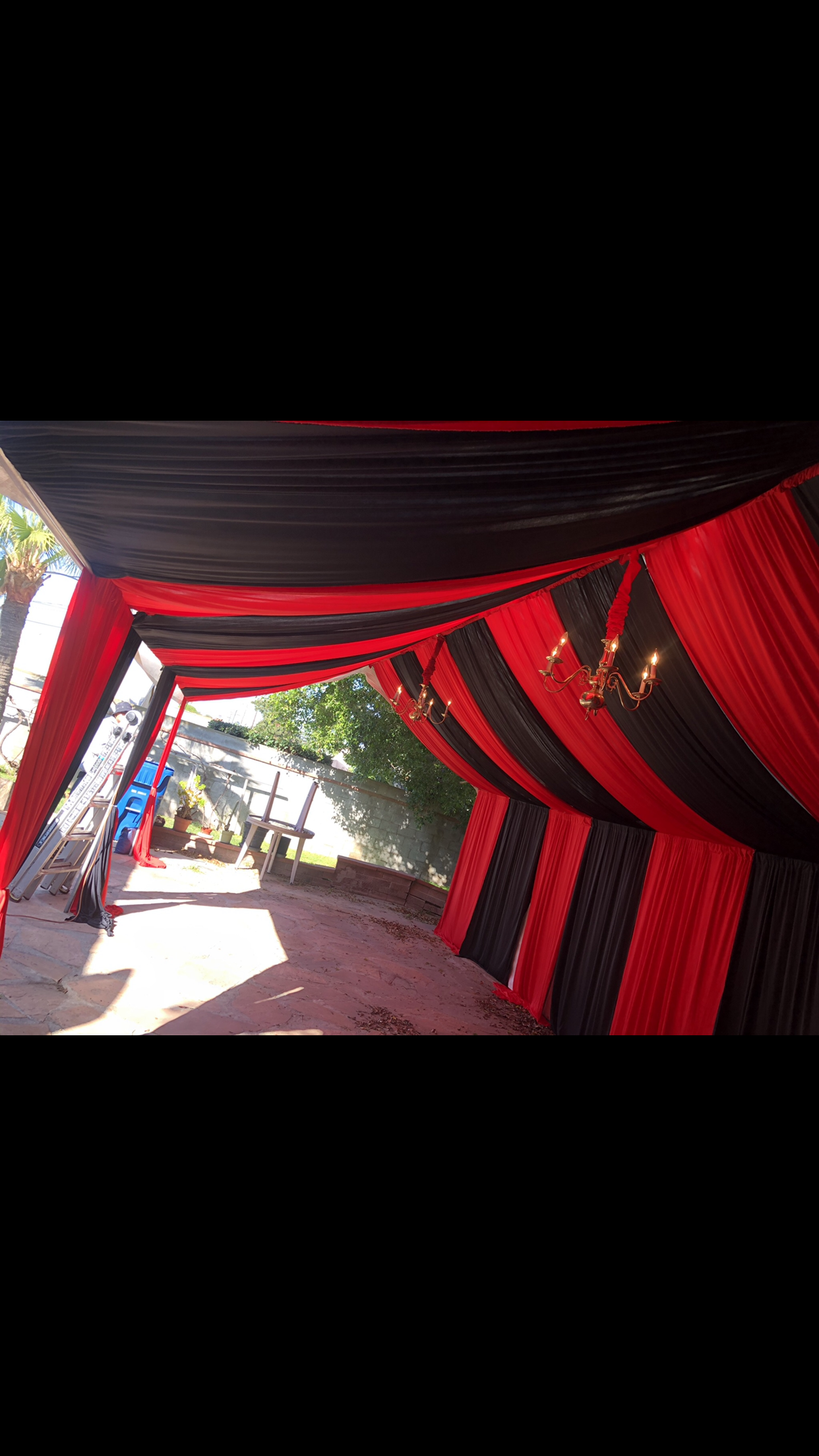 10x40 tent and drapery