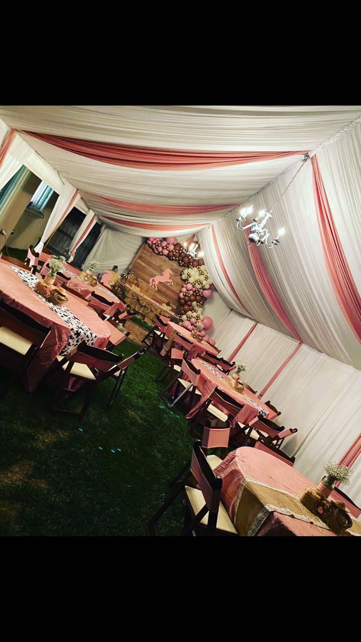 10x40 tent and drapery