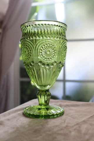 Lime Green Embossed Goblet (case of 25)