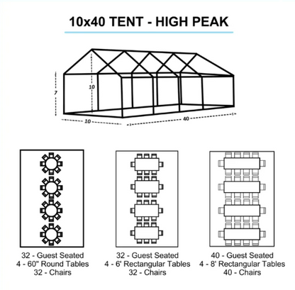 10x40 White Tent