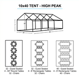 10x40 White Tent