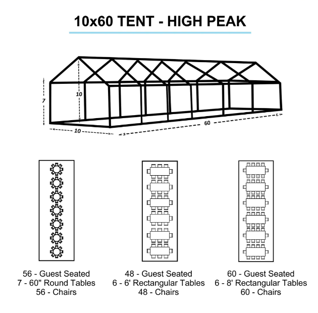 10x60 White Tent