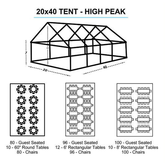20x40 White Tent