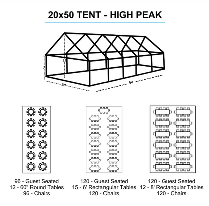 20x50 White Tent