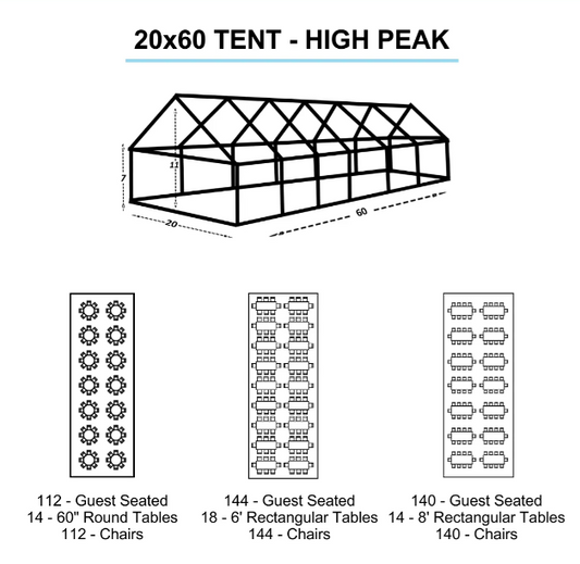 20x60 White Tent