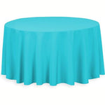 120” Turquoise Polyester Round Tablecloth