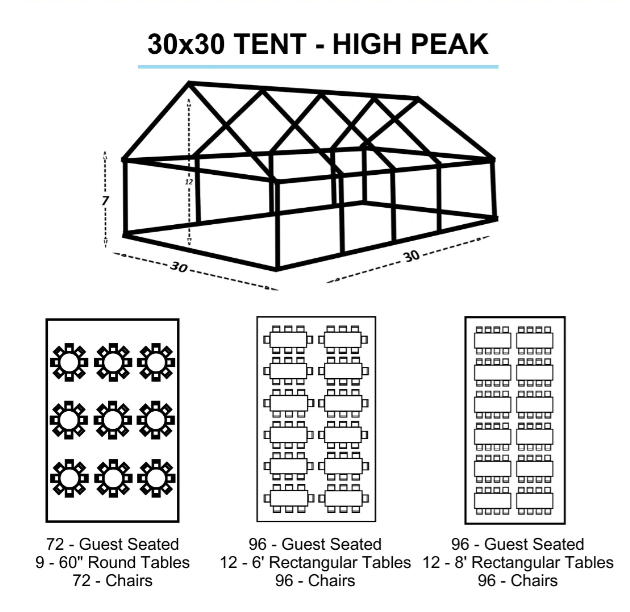 30x30 White Tent