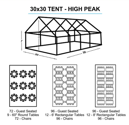 30x30 White Tent