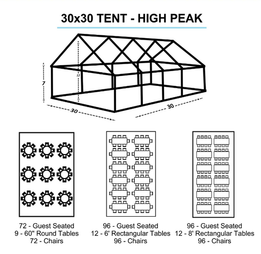 30x30 White Tent