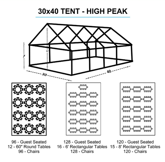 30x40 White Tent