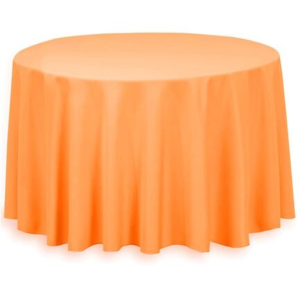 120” Orange Polyester Round Tablecloth