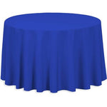 120” Royal Blue Polyester Round Tablecloth