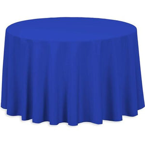 120” Royal Blue Polyester Round Tablecloth