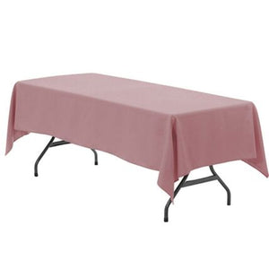 60x96” Dusty Rose Polyester Rectangle Tablecloth