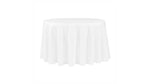 120” White Polyester Round Tablecloth