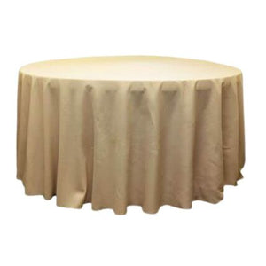 120” Champagne Polyester Round Tablecloth