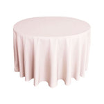 120” Blush Pink Polyester Round Tablecloth