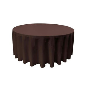 120” Brown Polyester Round Tablecloth