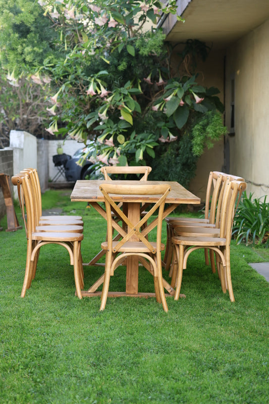 Natural Wood Farm Table Rental