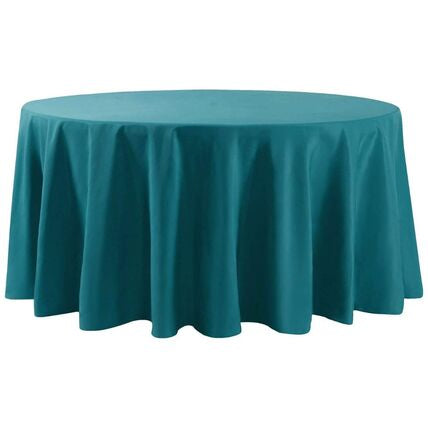 120” Teal Blue Polyester Round Tablecloth