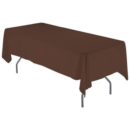 60x96” Brown Polyester Rectangle Tablecloth