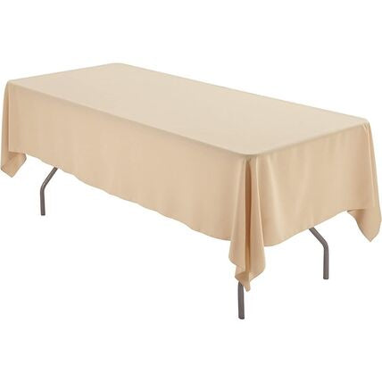 60x96” Champagne Polyester Rectangle Tablecloth