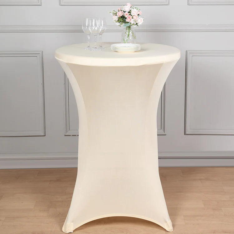 Beige Spandex Cocktail Table cloth-30” Table