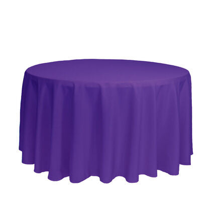 120” Purple Polyester Round Tablecloth