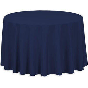 120” Navy Blue Polyester Round Tablecloth