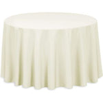 120” Ivory Polyester Round Tablecloth