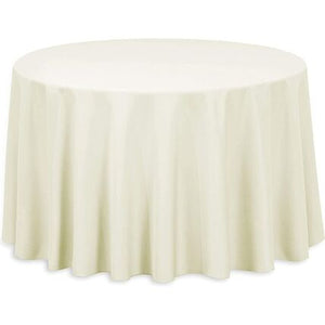 120” Ivory Polyester Round Tablecloth