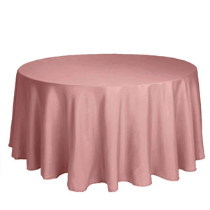 120” Dusty Rose Polyester Round Tablecloth