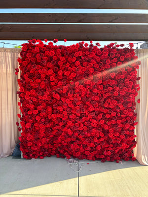 3D Red Rose Wall