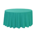 120” Green Teal Polyester Round Tablecloth