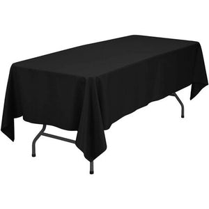 60x96” Black Polyester Rectangle Tablecloth