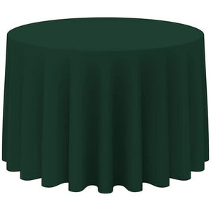 120” Hunter Green Polyester Round Tablecloth