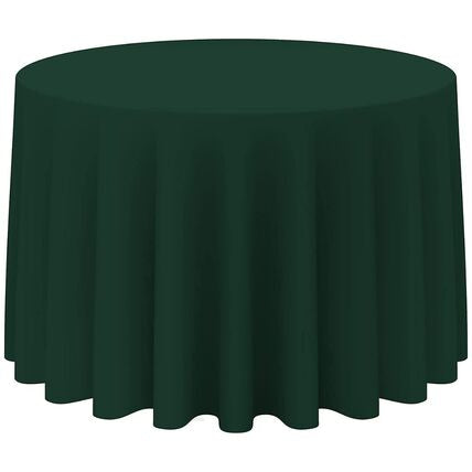 120” Hunter Green Polyester Round Tablecloth