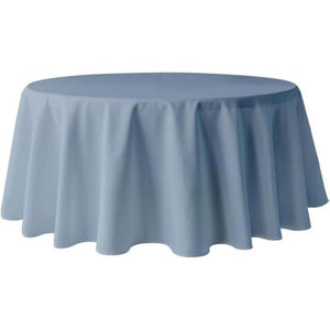 120” Dusty Blue Polyester Round Tablecloth