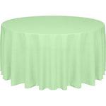 120” Mint Green Polyester Round Tablecloth