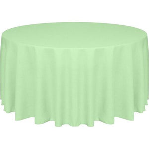 120” Mint Green Polyester Round Tablecloth