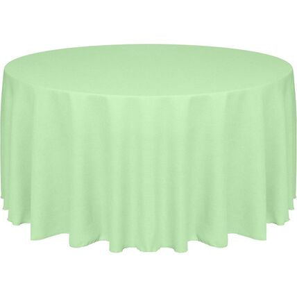 120” Mint Green Polyester Round Tablecloth