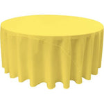 120” Yellow Polyester Round Tablecloth