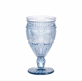 Blue Sunflower Embossed Goblet ( case of 25 )