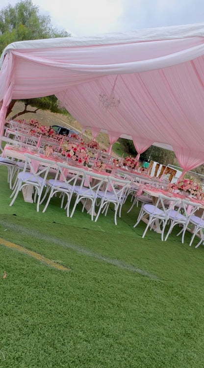 White Wash Cross Back Chair