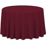 120” Burgundy Polyester Round Tablecloth