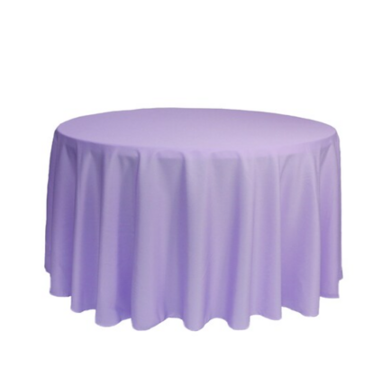 120” Lilac Polyester Round Tablecloth