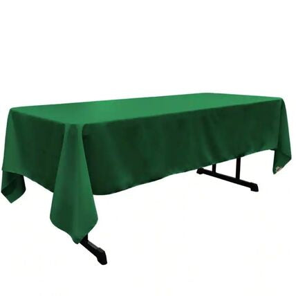 60x96” Emerald Green Polyester Rectangle Tablecloth