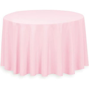 120” Light Pink Polyester Round Tablecloth