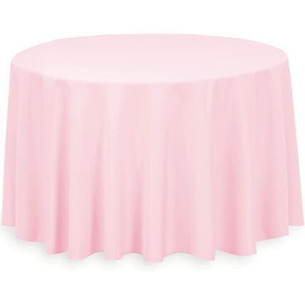 120” Light Pink Polyester Round Tablecloth